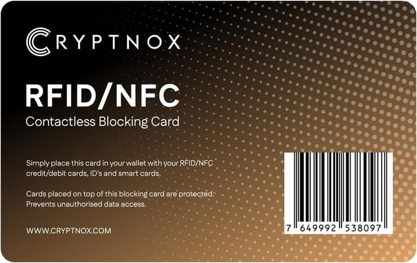 Cryptnox® RFID/NFC Contactless Blocking Card - Ultimate Data Security & Privacy for Wallet, ID, and Cards - Secure Your Digital World Today! - 1