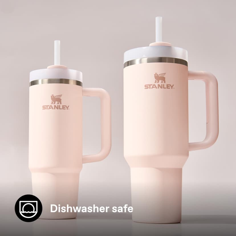 STANLEY 1913 Quencher H2.0 Flowstate Tumbler 1.2L - Cold for 11 Hours - Iced for 48 Hours - Metal Water Bottle with Straw, Handle and Lid - Dishwasher Safe - Travel Mug for Cold Drinks - Rose Quartz - 8