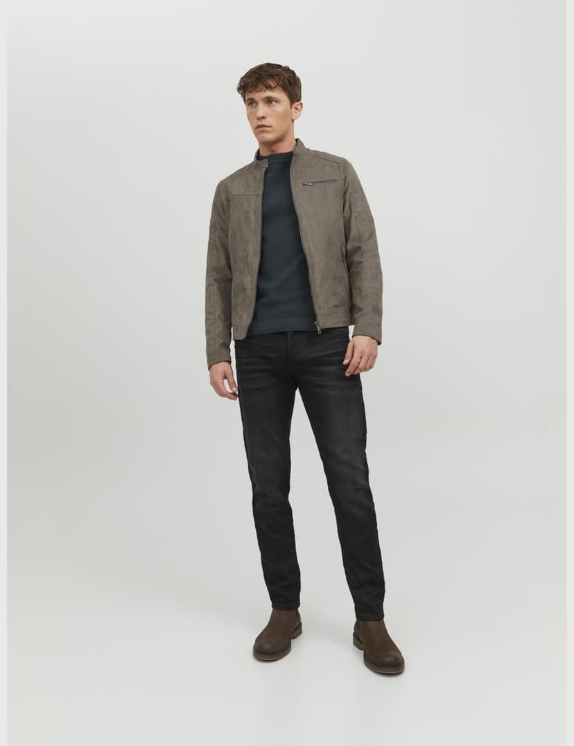 JACK & JONES Men's Jjerocky Jacket Noos Faux Leather Jacket, Falcon Fake Suede, XXL - 2
