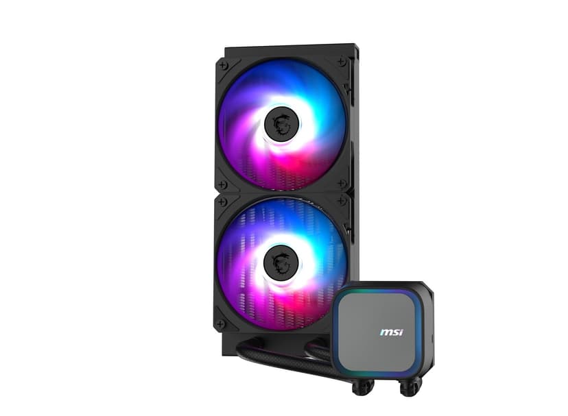 MSI MAG CORELIQUID A13 240 AIO CPU Liquid Cooler - Full CPU Coverage, Improved Water Channel Design, Minimalism Meets Illumination, CycloBlade 7, Split-Flow Radiator, Rifle Bearing Fans - 4