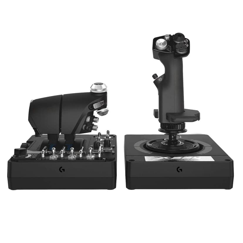 Logitech G X56 H.O.T.A.S Système 3M avec Commande des Gaz RVB et Joystick, 6 DOF, 4 Options de Ressort, +189 Commandes Programmables, RVB, 2x USB - Noir - 2