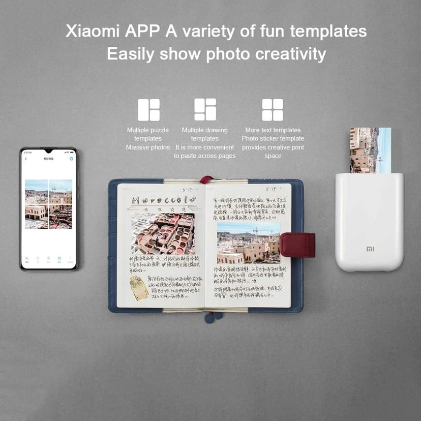 Dewanxin for Xiaomi Pocket Print Paste Paper, 50 sheets 5 x 7.6 cm ZINK Print Paste Paper for Xiaomi Pocket Portable Instant Photo Printer - 6