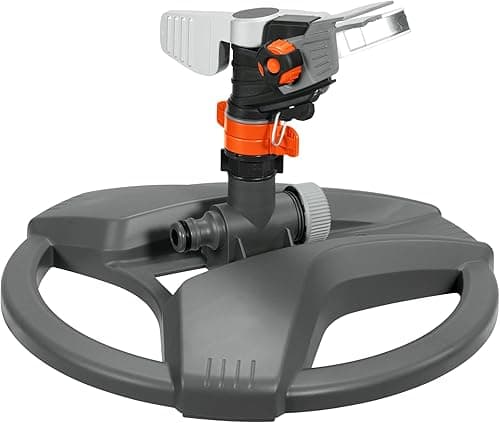 Arroseur-Canon sur traîneau Premium de Gardena : arroseur Premium pour l'arrosage de Surfaces jusqu'à 490 m², réglage en continu de la portée jusqu'à 12,5 m (8135-20)