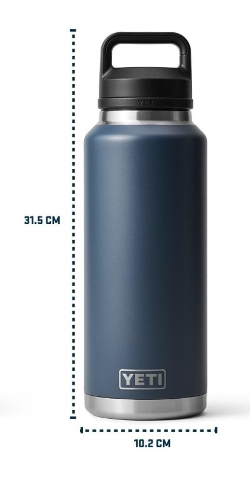 YETI Rambler Bottle Chug, Vaccum Insulated Stainless Steel Bottle with Leakproof Chug Cap, Rescue Red, 46 oz (1.3 L) - 3