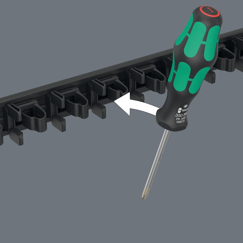 9611 Magnetic rail Kraftform screwdriver, for up to 9 Kraftform screwdrivers, empty - 05136414001 - 2