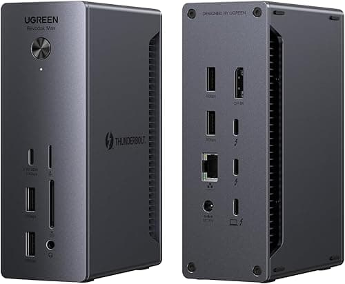 UGREEN Revodok Max 213 Thunderbolt 4 Dock 40Gbps (Dual 4K @ 60Hz, Single 8K Display), 13-in-1 Docking Station 90W Charging for Laptop, 2.5Gbps Ethernet, microSD & SD 4.0, 3.5 mm Aux