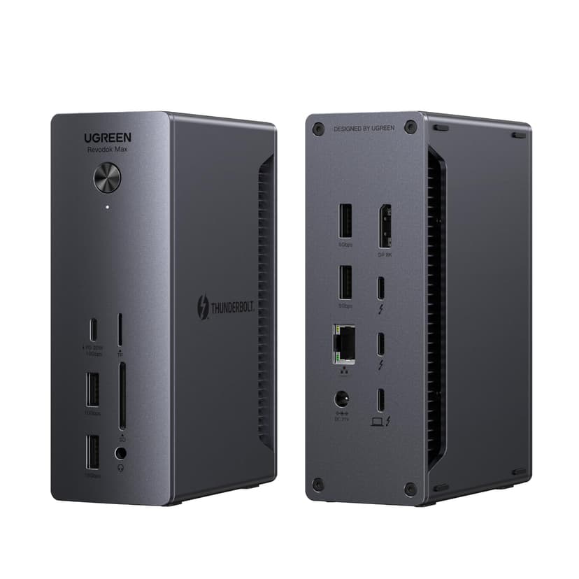 UGREEN Revodok Max 213 Thunderbolt 4 Dock 40Gbps (Dual 4K @ 60Hz, Single 8K Display), 13-in-1 Docking Station 90W Charging for Laptop, 2.5Gbps Ethernet, microSD & SD 4.0, 3.5 mm Aux - 1