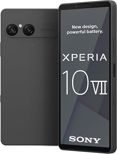 Sony Xperia 10 VII – 6.1" 19.5:9 OLED display with 120 Hz, 5,000 mAh battery, 16 mm ultra-wide-angle lens, 3.5 mm audio jack, Android 15, IP65/68, Dual SIM hybrid, Charcoal Black