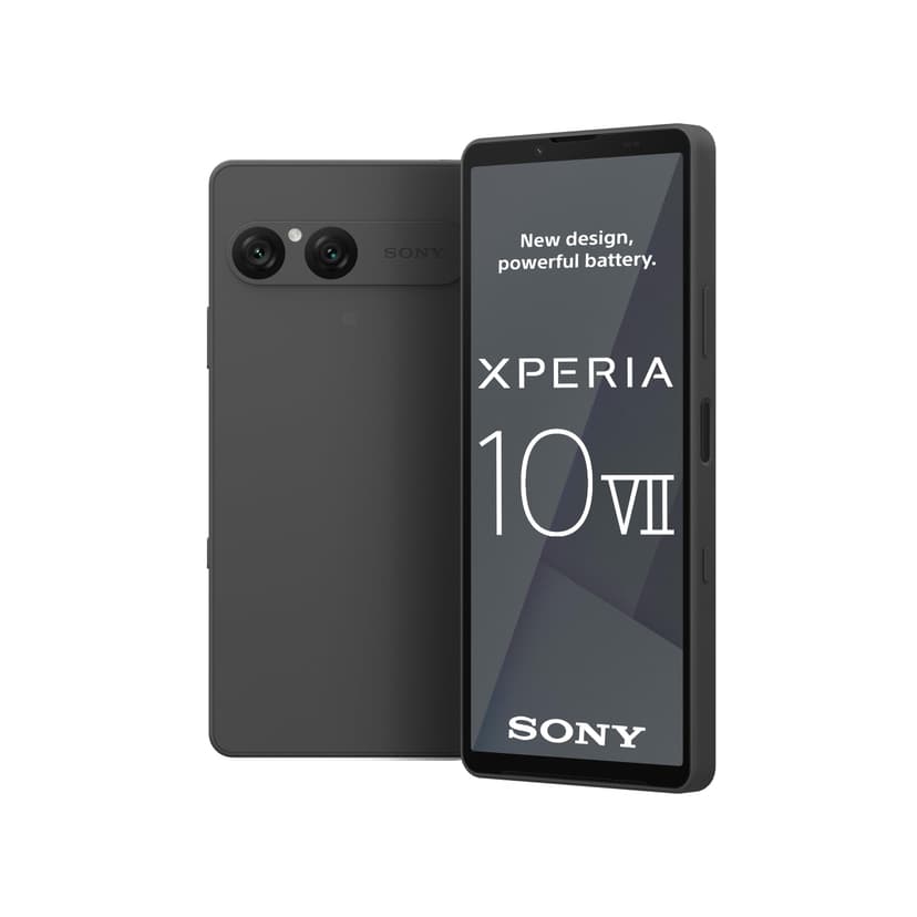 Sony Xperia 10 VII – 6.1" 19.5:9 OLED display with 120 Hz, 5,000 mAh battery, 16 mm ultra-wide-angle lens, 3.5 mm audio jack, Android 15, IP65/68, Dual SIM hybrid, Charcoal Black - 1