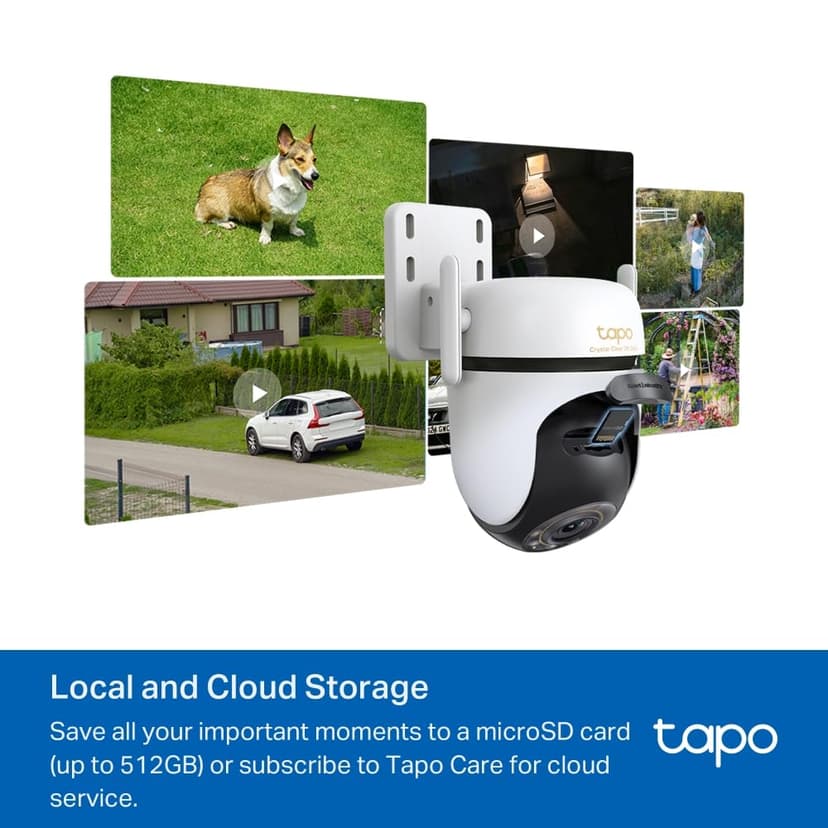 Tapo C530WS 360° Outdoor Surveillance Camera, 3K 5MP, Starlight Colour Night Vision, AI Detection, Motion Tracking, WiFi or Ethernet, MicroSD Card up to 512GB - 8