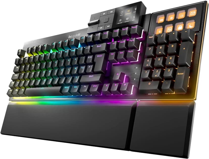 Be Quiet Dark Mount Silent Linear FR ISO Keyboard, 8 Display, Media Dock, Numerical Hot-Swap, Lubricated Mechanics, 3 Layer Insulation, Double Hot Key - 1