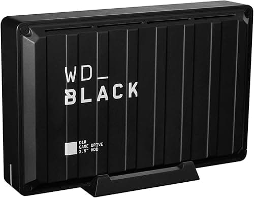 WD_BLACK D10 8 To Game Drive HDD, Disque Dur Externe, jusqu'à 250 Mo/s, fonctionne avec Playstation, Xbox, PC et Mac 7200 TR/MIN, refroidissement actif pour stocker votre collection de jeux