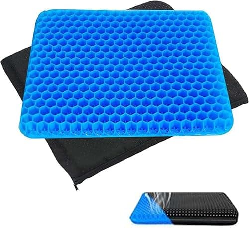 Gel Seat Cushion for Kids, Soft & Breathable Child Seat Pad with 1Non-Slip Covers (30cm x 25cm), Comfort Gel Cushion for Long Sitting,Car Seat,Desk Chair,Office Chair,Wheelchair (Blue)