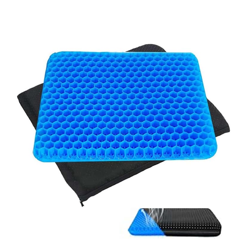 Gel Seat Cushion for Kids, Soft & Breathable Child Seat Pad with 1Non-Slip Covers (30cm x 25cm), Comfort Gel Cushion for Long Sitting,Car Seat,Desk Chair,Office Chair,Wheelchair (Blue) - 1