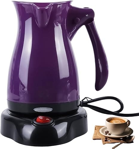 Behogan Cafetière électrique turque 500 ml 500 W, cafetière électrique, cafetière turque, cafetière électrique pour la maison, le bureau, le moka, le thé, les voyages