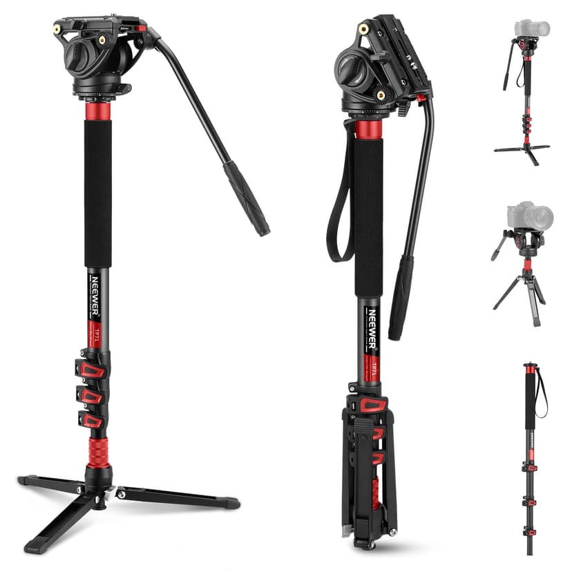 NEEWER 71.6 Inch Pro Camera Monopod Telescopic Carbon Fiber Monopod with Quick Release Plate Compatible with DJI RS Gimbals, Removable Base for Camera Camcorder, Maximum Load 6kg, TP71 - 1