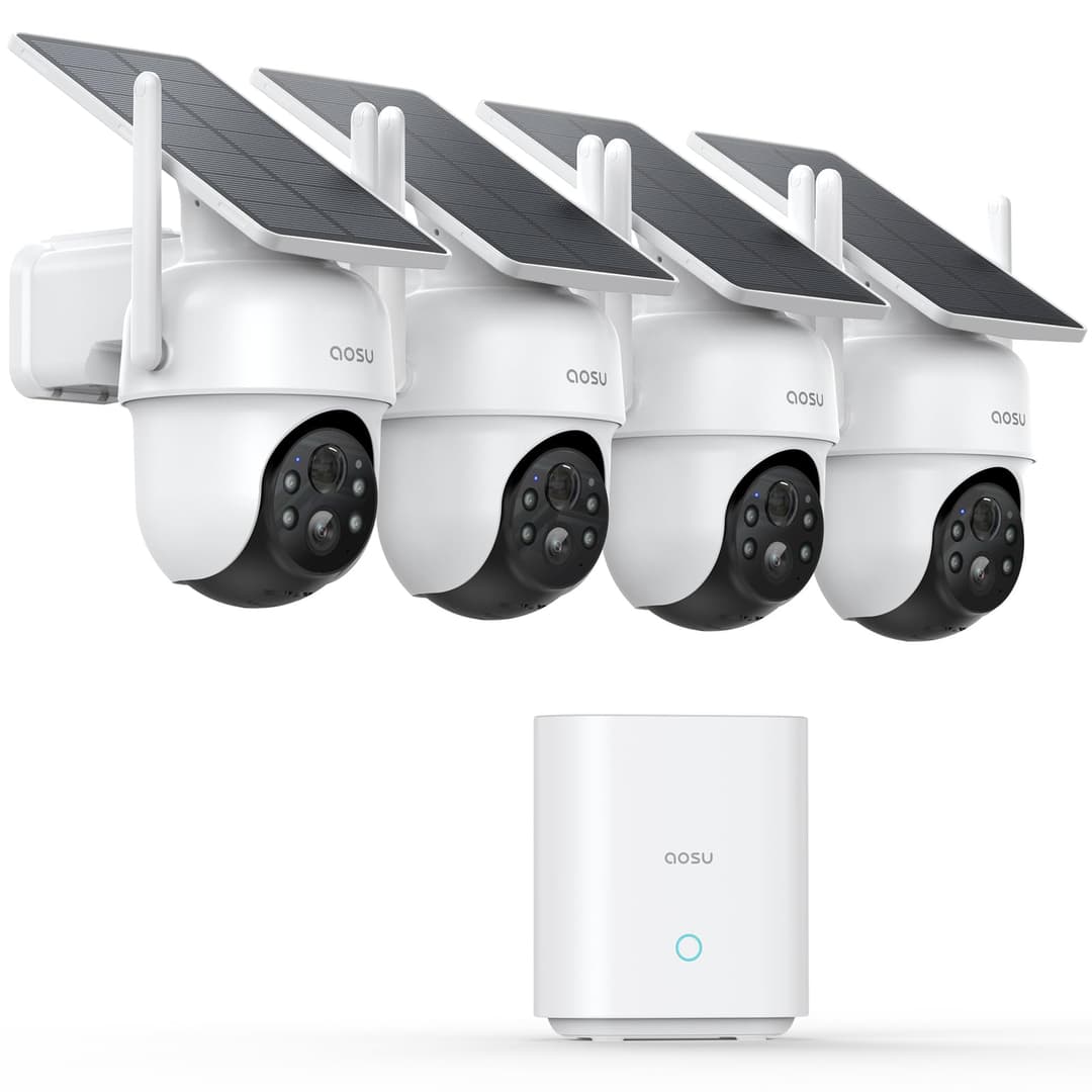 aosu 2K Camera Surveillance WiFi Exterieure sans Fil Sola…