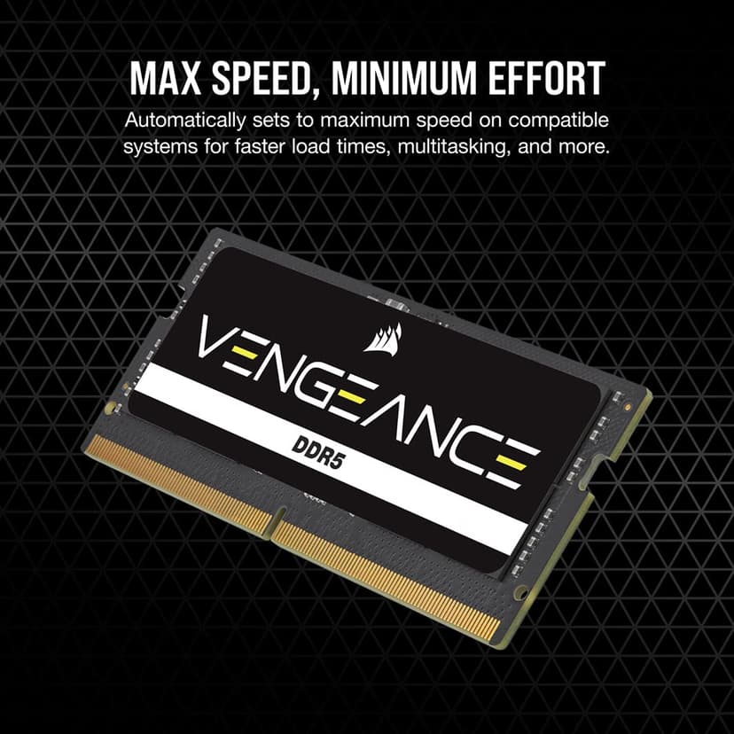CORSAIR Vengeance SODIMM DDR5 RAM 32GB (1x32GB) 4800MHz CL40-40-40-77 1.1V Intel AMD Laptop Notebook Memory - Black (CMSX32GX5M1A4800C40) - 4