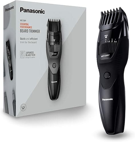 Panasonic ER-GB43 Beard Trimmer with 20 Length Settings (0.5-10 mm) with Charging Station Black