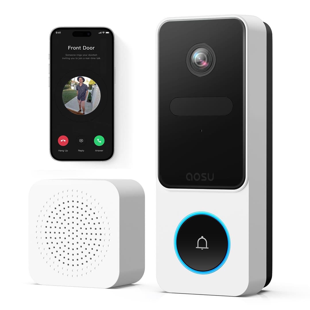 aosu 2K HD Wireless Video Doorbell Camera with Chime, Bat…