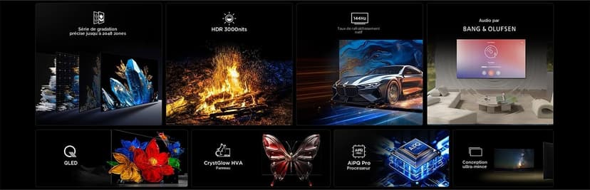 QD-MINI LED 144HZ, 4600PPI, 1248Z, Son B&O 2.2, Dolby Screw IQ-Atmos, DTS TCL - 75C7K - 7