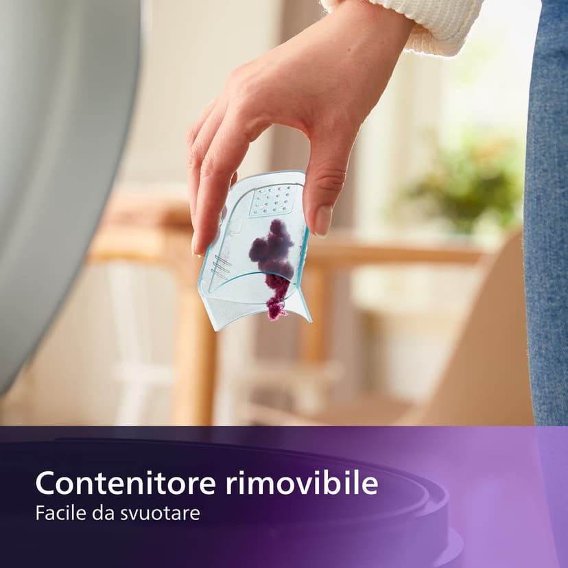 Philips Rasoir Anti Bouloche - Élimination Rapide des Peluches, rase bouloche de 8800 TR/Min, 3 Lames, pour Tous Tissus, bac Facile à Nettoyer, 2 Piles AA, Design Compact, Bleu/Blanc (GC026/00) - 6