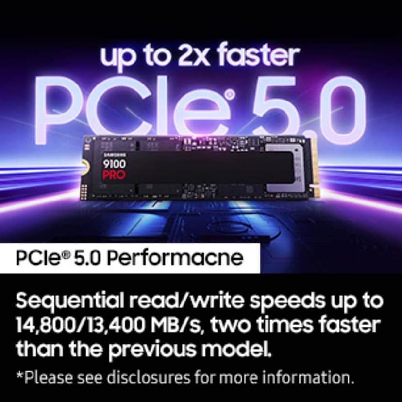 Samsung Memory MZ-VAP2T0BW 9100 PRO 2TB Internal SSD, PCIe 5.0 x4, NVMe 2.0, SSD Designed for Pros & Gamers, Compatible with PC & Laptops, 5 Year Limited Warranty (UK Version) - 4