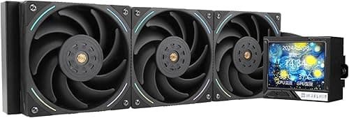 Thermalright Mjolnir Vision 360 ARGB Black-AIO CPU Liquid Cooler,Pantalla LCD IPS con resolución 320 * 240,para AM4/AM5 y LGA1700/1851,'3.5 inch'Pantalla LCD con imán para imágenes