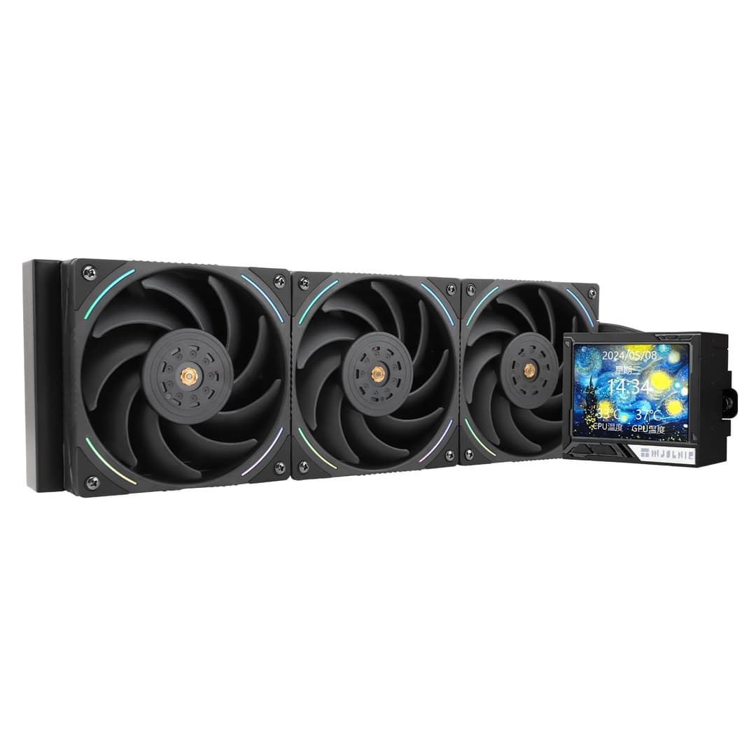 Thermalright Mjolnir Vision 360 ARGB Black-AIO CPU Liquid Cooler,Pantalla LCD IPS con resolución 320 * 240,para AM4/AM5 y LGA1700/1851,'3.5 inch'Pantalla LCD con imán para imágenes