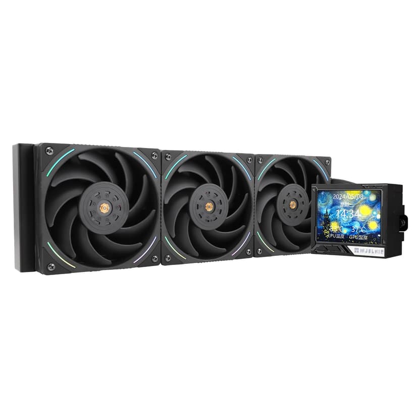 Thermalright Mjolnir Vision 360 ARGB Black-AIO CPU Liquid Cooler,Pantalla LCD IPS con resolución 320 * 240,para AM4/AM5 y LGA1700/1851,'3.5 inch'Pantalla LCD con imán para imágenes - 1