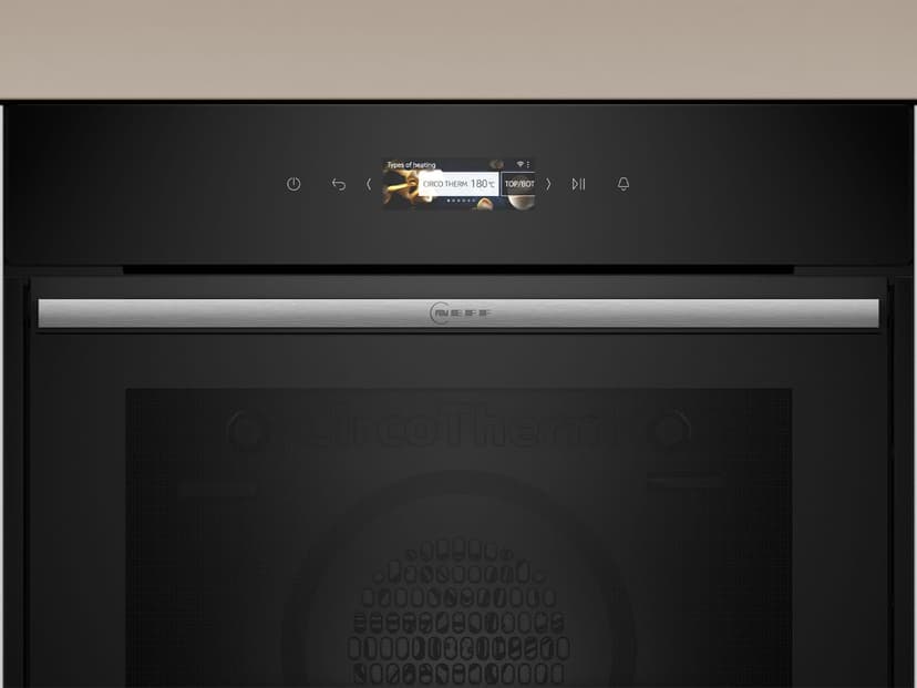 Neff CircoTerm, Slide and Hide B54CR71N0, N70, 60 x 60 cm, Stainless Steel, 3.7 Inch Full Touch TFT Colour and Graphic Display, Pyrolysis, Home Connect, Soft Opening and Close - 2