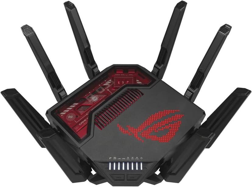 ASUS ROG Rapture GT-BE19000 Tri-band WiFi 7 Gaming Router (320MHz Channels & 4k-QAM, MLO, 2x 10G ports, AI WAN detection, Triple-level Game Acceleration, AiMesh, free network security, VPN features) - 1