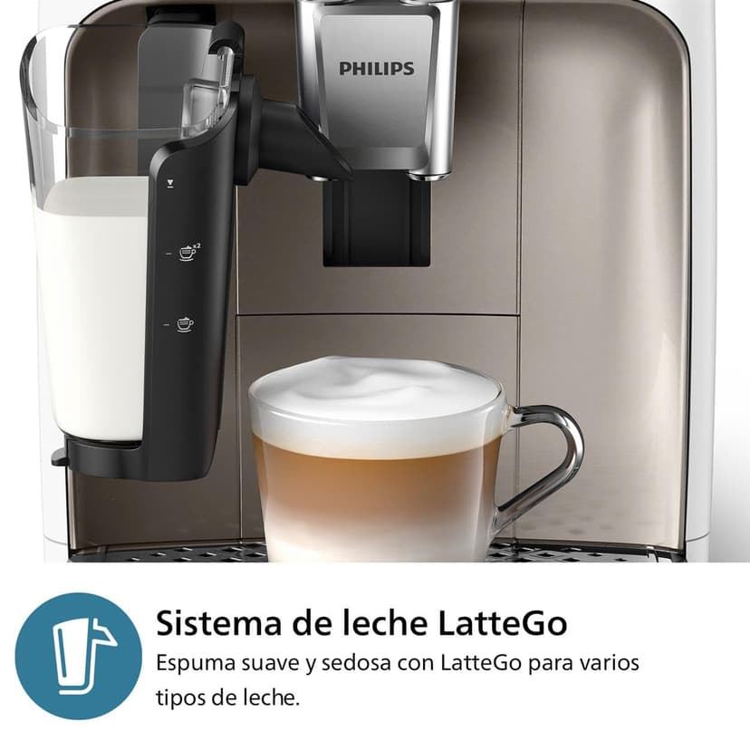 Philips 2300-4 Series Automatic Espresso Machine, Modern Color Touch Screen, LatatteGo Milk System, SilentBrew, Ceramic Grinder, AquaClean, White Chrome (EP2333/40) - 5