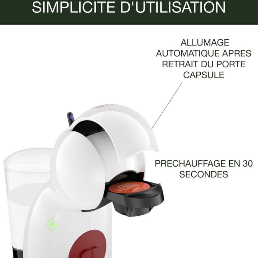 KRUPS Nescafé Dolce Gusto Capsule Coffee Machine, 15 Bars, Multi-Drinks, Compact Coffee Maker, Automatic Shut-off, Economy Mode, Piccolo XS KP1A3110 - 3