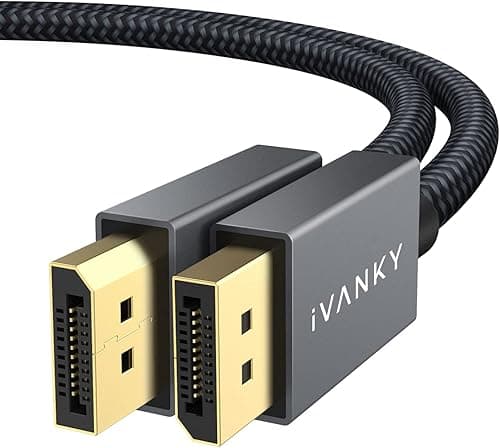 IVANKY DisplayPort Cable, DP to DP Cable Support 3D, 4K@60Hz, 2K@144Hz, 2K@165Hz, FreeSync&G-Sync, Display Port Lead Compatible for Gaming Monitor, Graphic Card, HDTV, PC 3M/Grey