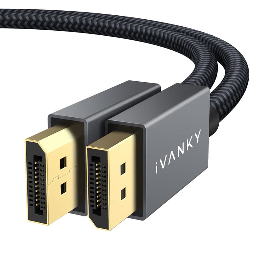 IVANKY DisplayPort Cable, DP to DP Cable Support 3D, 4K@60Hz, 2K@144Hz, 2K@165Hz, FreeSync&G-Sync, Display Port Lead Compatible for Gaming Monitor, Graphic Card, HDTV, PC 3M/Grey - 1