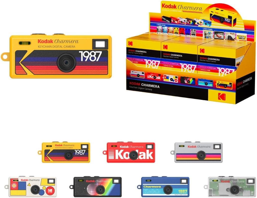 KODAK CHARMERA Keychain Digital Camera Blind Box Single Box (1PC)Mini Camera,Digicam,Video Recording,Bag Charm,Film Simulation Presets,1.6 Megapixels,Micro SD Card Slot,for Beginners Teens and Adults