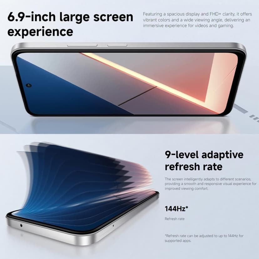 XIAOMI POCO M7 Smartphone 6GB+128GB Massive 7000mAh (typ) Battery Immersive 6.9" FHD+ Display Powerful Snapdragon® 685 (Black) - 6