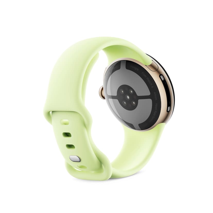 Google Pixel Watch 4 (41 mm) – Montre connectée Android, Suivi Complet des données de santé et de Remise en Forme – Boîtier en Aluminium Champagne Doré – Bracelet Sport Vert Citron – Wi-FI - 4