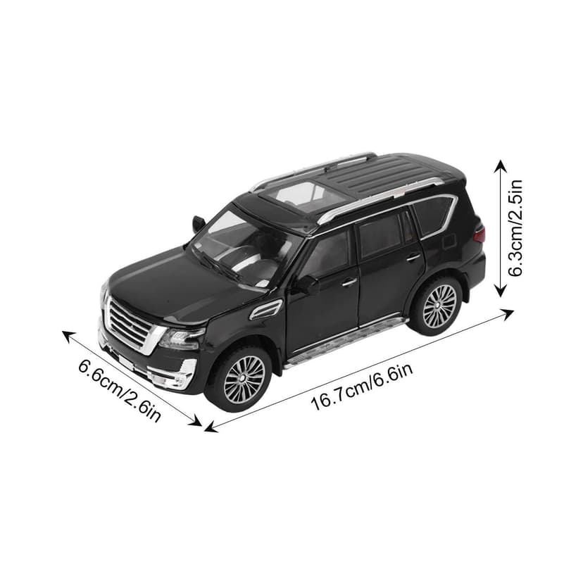 RiToEasysports Modèle de Voiture SUV 1/32 en Métal Alliage Moulé Sous Pression Jouet Voiture avec Son et Lumière pour Garçons et Filles (Noir) - 7