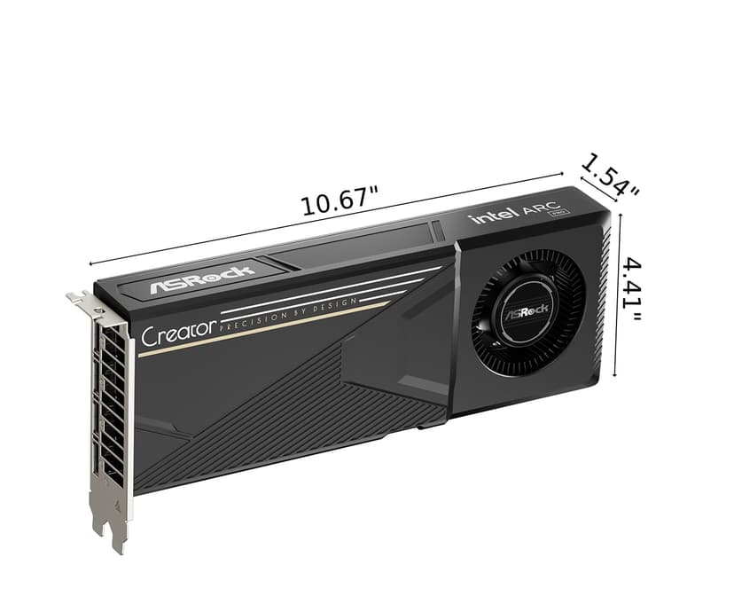 ASRock Intel Arc Pro B70 Creator 32GB Workstation Graphics Card, Xe2-HPG, 32GB GDDR6, PCIe 5.0, 4X DP 2.1, Blower Fan, Steam Chamber, Honeywell PTM7950 - 2