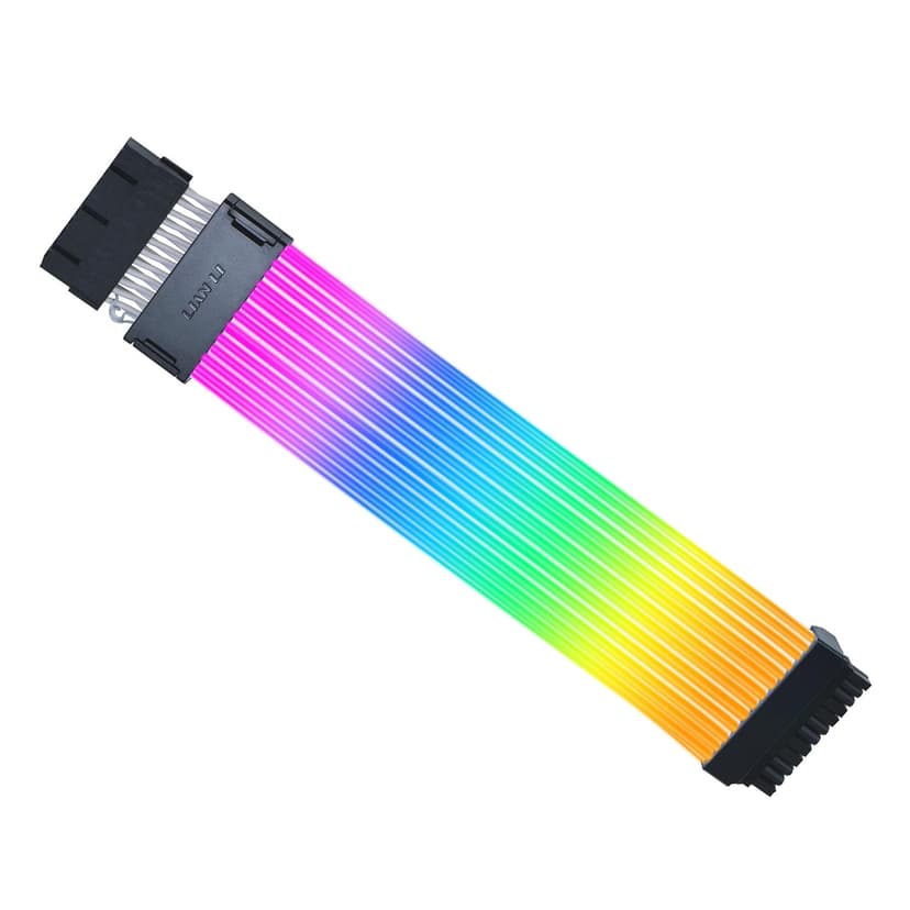 LIAN LI Strimer Wireless 24-Pin RGB Extension Cable – 132 Addressable LEDs, Including Wireless Controller for L-Connect 3, 2.4 GHz Wireless Connection, Premium Sleeving, Perfect Cable Management - 1