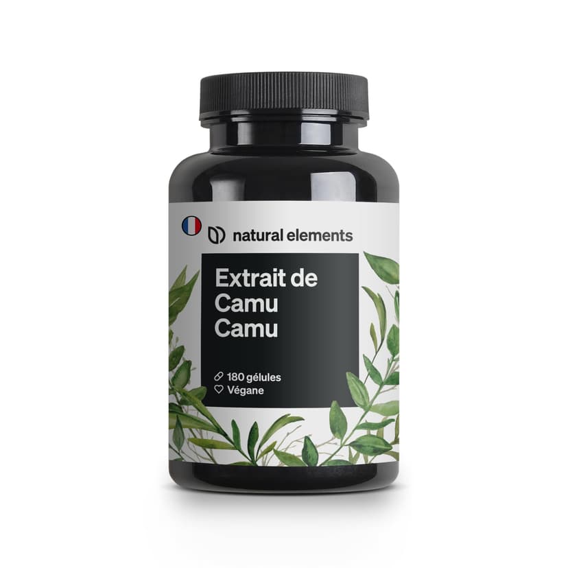 Gélules d’extrait de camu camu – vitamine C – 180 gélules véganes pour 6 mois – 500 mg d’extrait de camu camu par gélule – sans additifs indésirables, contrôlés en laboratoire - 1