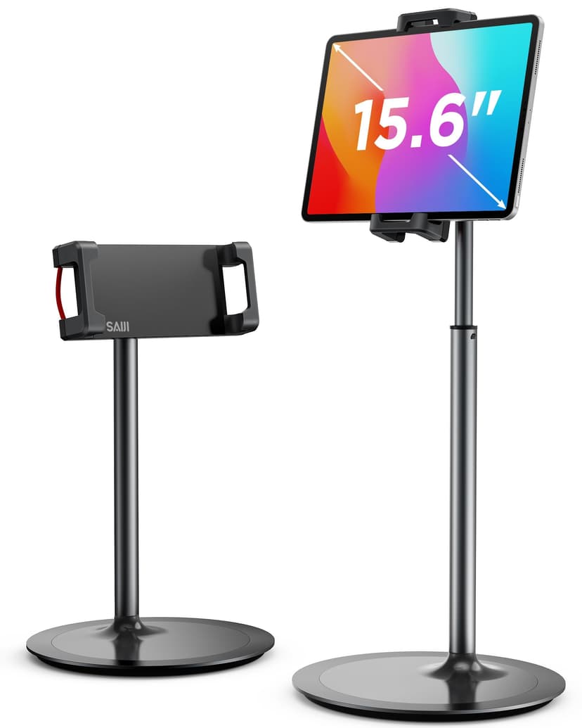 SAIJI Support de Tablette Réglable, Support de Téléphone avec Grande Base Stable, Angle et Hauteur Réglable Compatible avec 4,7-12,9" Iphone iPad Pro Air Mini (Argent) - 7