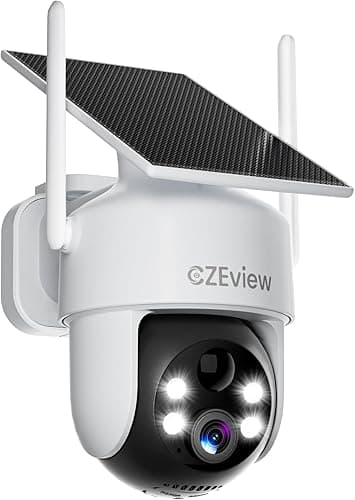 CZEview 2K Outdoor Solar WiFi Surveillance Camera, Alarm …
