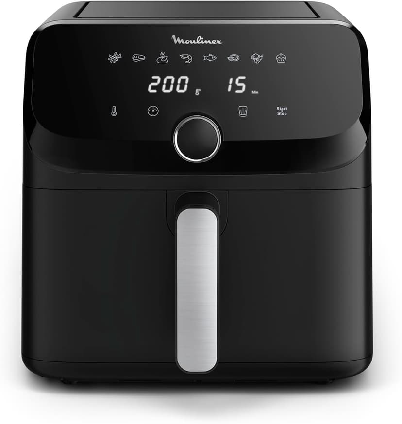 Moulinex Easy Fry Mega, air fryer compact, Mono tiroir 7.5 L, Jusqu’à 8 personnes, 8 programmes, noir EZ8558F0 - 1