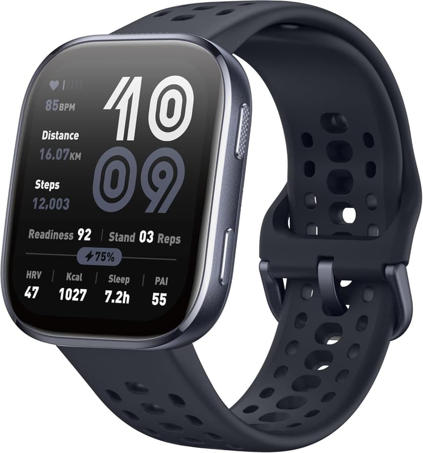 Amazfit Bip 6 Smart Watch 46mm, 14 Day Battery, 1.97" AMOLED Display, GPS & Free Maps, AI, Bluetooth Call & Text, Health, Fitness & Sleep Tracker, 140+ Workout Modes, 5 ATM Water-Resistance, Black - 1