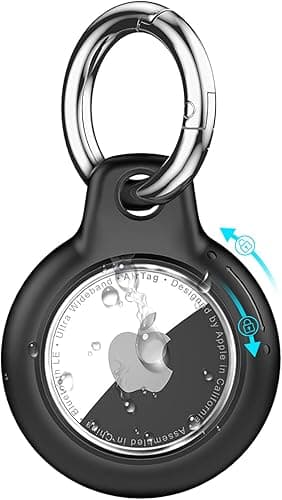 TNSNK Waterproof for Apple Airtag Holder Case with Lock, Airtag Pendant Keyring Case with Keychain for Luggage/Bicycles/Pets