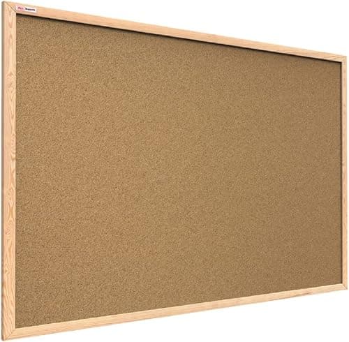 ALLboards Tableau en Liège avec Cadre en Bois 120x90cm, Tableau d'Affichage Liège, Tableau pour Épingles