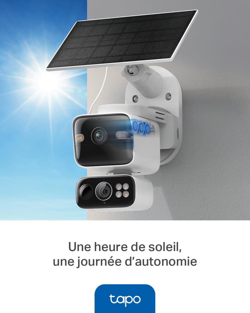 Tapo C645D Outdoor Wifi Camera Kit with Solar Panel, 2K Dual Lens, 360° Covers 2 Areas Together, Backup Battery, 10,000 mAh, Color Night Vision, Tracking/AI Detection, IP65 - 6